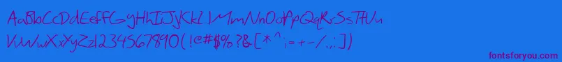 SfScribbledSans Font – Purple Fonts on Blue Background