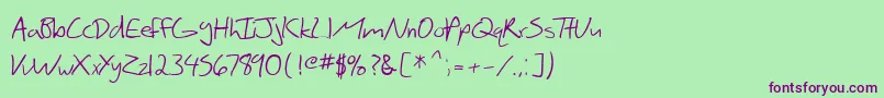 SfScribbledSans Font – Purple Fonts on Green Background