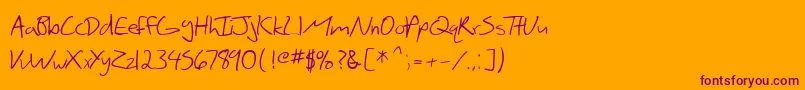Шрифт SfScribbledSans – фиолетовые шрифты на оранжевом фоне