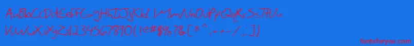 SfScribbledSans Font – Red Fonts on Blue Background