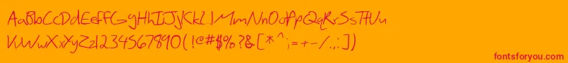 フォントSfScribbledSans – オレンジの背景に赤い文字