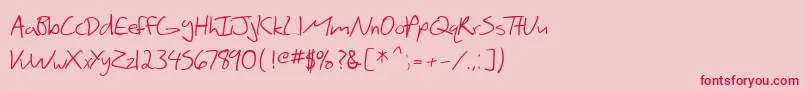 SfScribbledSans Font – Red Fonts on Pink Background