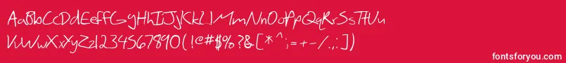 Шрифт SfScribbledSans – белые шрифты на красном фоне