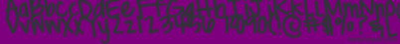 Czcionka DjbBritsThickPen – czarne czcionki na fioletowym tle