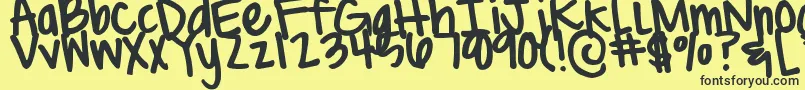 DjbBritsThickPen Font – Black Fonts on Yellow Background