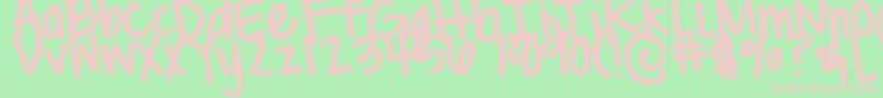 DjbBritsThickPen Font – Pink Fonts on Green Background