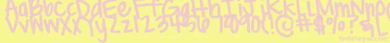 DjbBritsThickPen Font – Pink Fonts on Yellow Background