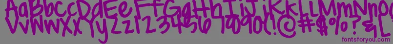 DjbBritsThickPen Font – Purple Fonts on Gray Background