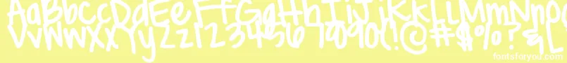 DjbBritsThickPen Font – White Fonts on Yellow Background