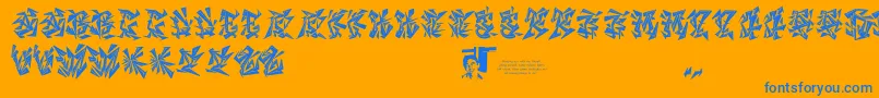 Chasezenblight Font – Blue Fonts on Orange Background
