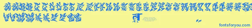 Chasezenblight Font – Blue Fonts on Yellow Background