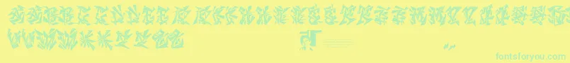Chasezenblight Font – Green Fonts on Yellow Background