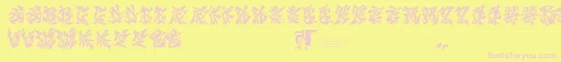 Chasezenblight Font – Pink Fonts on Yellow Background