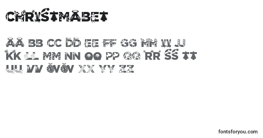A fonte Christmabet – alfabeto, números, caracteres especiais