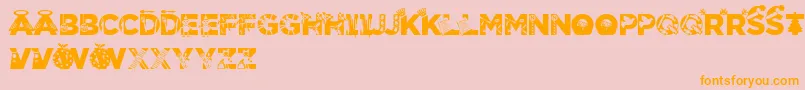 Christmabet Font – Orange Fonts on Pink Background