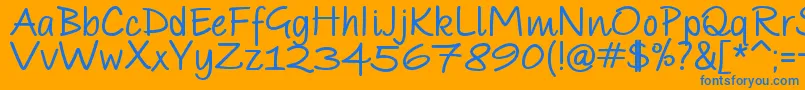 Czcionka ParoleScriptBoldDemo – niebieskie czcionki na pomarańczowym tle