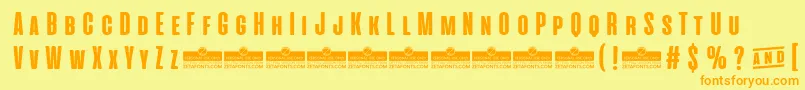 AlienscowsExtraboldTrial Font – Orange Fonts on Yellow Background