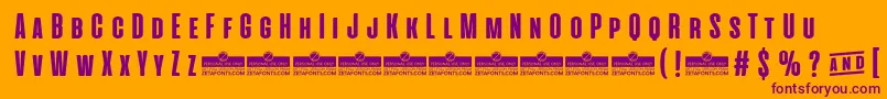 AlienscowsExtraboldTrial Font – Purple Fonts on Orange Background