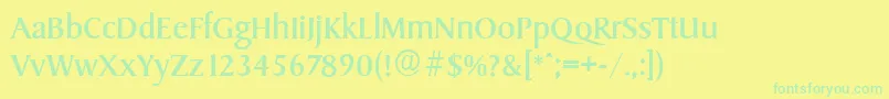 Police SydneyserialRegular – polices vertes sur fond jaune