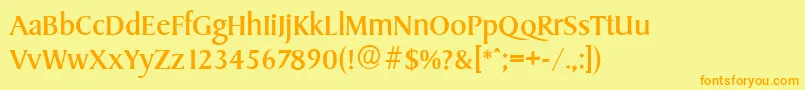 SydneyserialRegular Font – Orange Fonts on Yellow Background