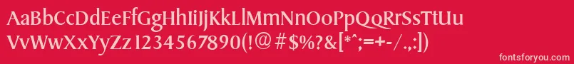 SydneyserialRegular Font – Pink Fonts on Red Background