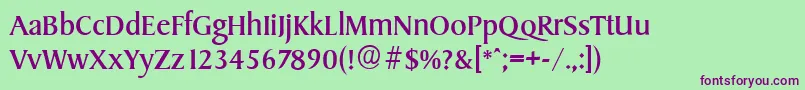 SydneyserialRegular-Schriftart – Violette Schriften auf grünem Hintergrund
