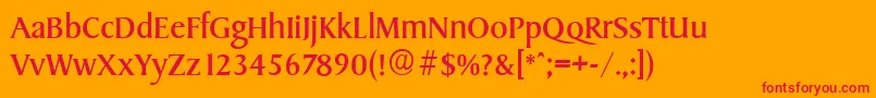 SydneyserialRegular Font – Red Fonts on Orange Background