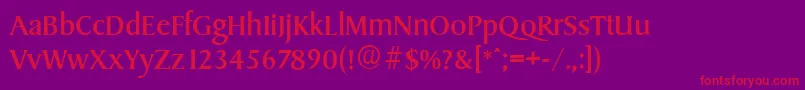 SydneyserialRegular Font – Red Fonts on Purple Background