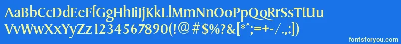 SydneyserialRegular Font – Yellow Fonts on Blue Background