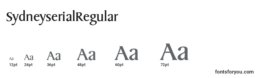 Размеры шрифта SydneyserialRegular