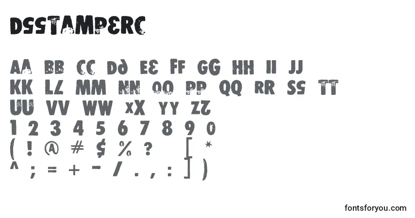 Dsstamperc-fontti – aakkoset, numerot, erikoismerkit
