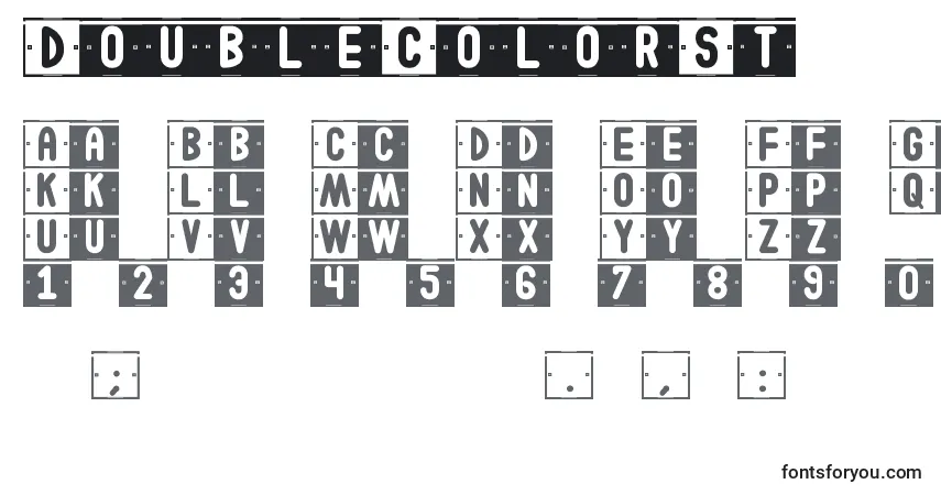 A fonte DoubleColorSt – alfabeto, números, caracteres especiais