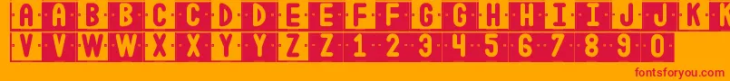 DoubleColorSt Font – Red Fonts on Orange Background