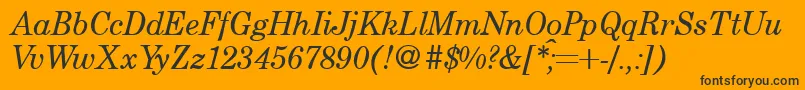 CenturyschoolbookRegularitalic Font – Black Fonts on Orange Background