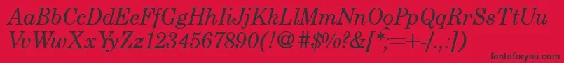 CenturyschoolbookRegularitalic Font – Black Fonts on Red Background