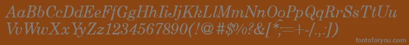 CenturyschoolbookRegularitalic Font – Gray Fonts on Brown Background