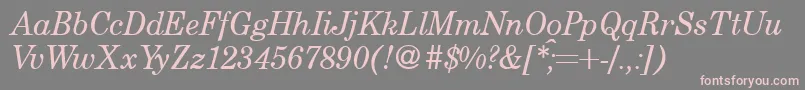 CenturyschoolbookRegularitalic Font – Pink Fonts on Gray Background