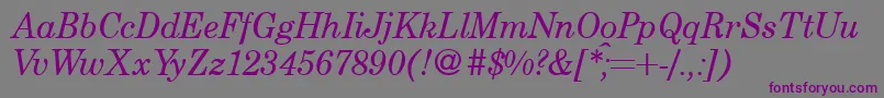 CenturyschoolbookRegularitalic Font – Purple Fonts on Gray Background