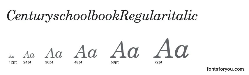 CenturyschoolbookRegularitalic-fontin koot