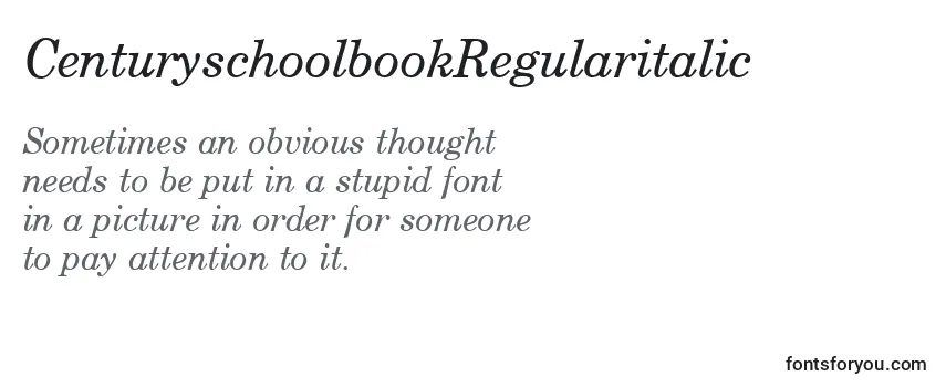 CenturyschoolbookRegularitalic Font