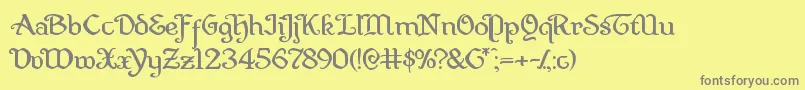 Quillswordexpand Font – Gray Fonts on Yellow Background
