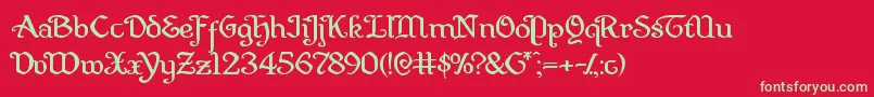 フォントQuillswordexpand – 赤い背景に緑の文字