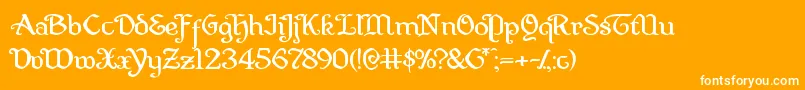 Quillswordexpand Font – White Fonts on Orange Background