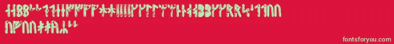Fenrirrunic Font – Green Fonts on Red Background