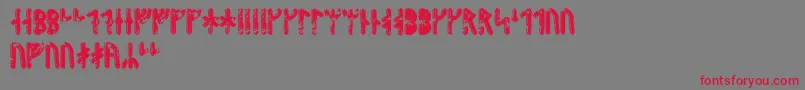 フォントFenrirrunic – 赤い文字の灰色の背景