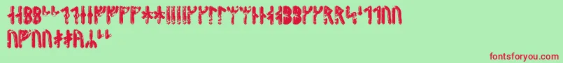 Fenrirrunic Font – Red Fonts on Green Background