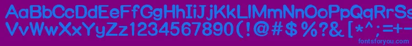 Nuggim-Schriftart – Blaue Schriften auf violettem Hintergrund