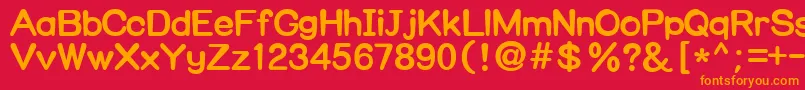 Nuggim-Schriftart – Orangefarbene Schriften auf rotem Hintergrund