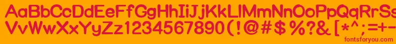 フォントNuggim – オレンジの背景に赤い文字