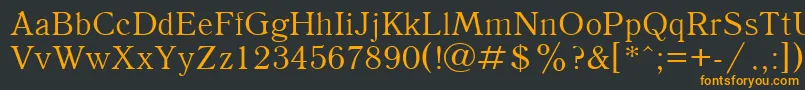 フォントAntiqua105n – 黒い背景にオレンジの文字